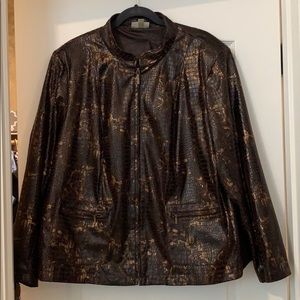 Brown & copper croc print jacket
